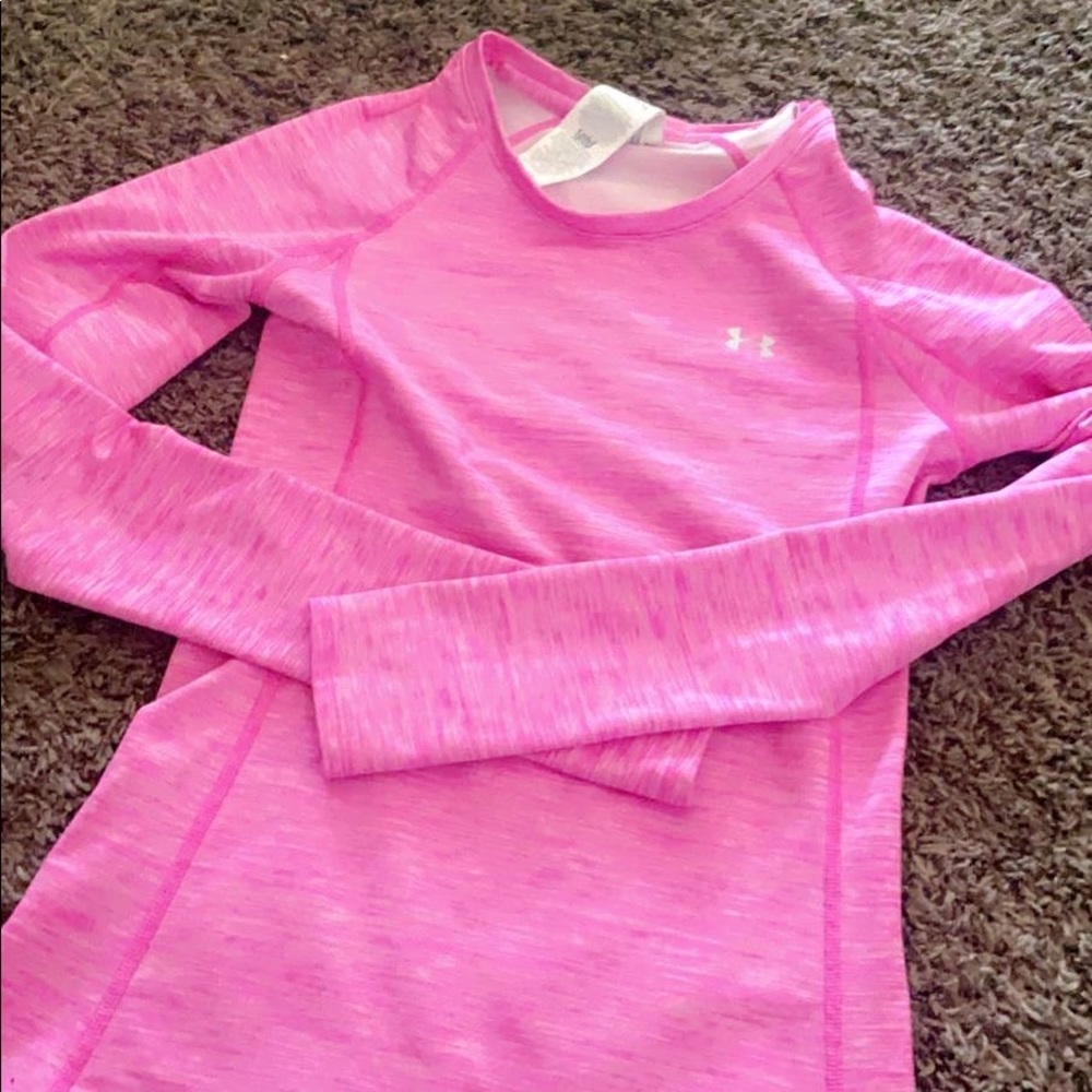 Pink long sleeve under armour top